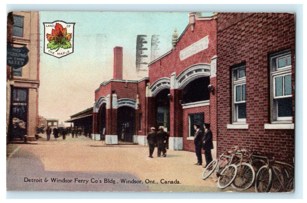 Detroit & Windsor Ferry Co. Building Ontario Canada 1929 Walkerville Postcard