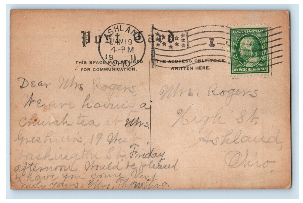 1911 St. John's Hospital Building Fargo Indiana IN Posted Antique Postcard