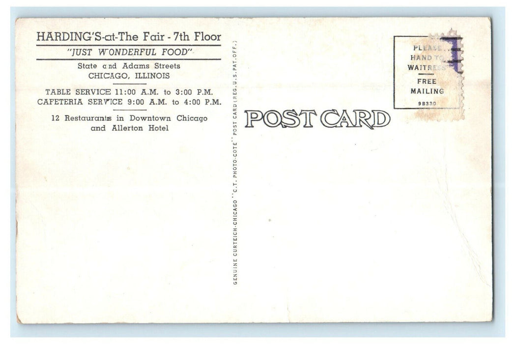 c1940s Hardings at the Fair - 7th Floor, Chicago Illinois IL Unposted Postcard