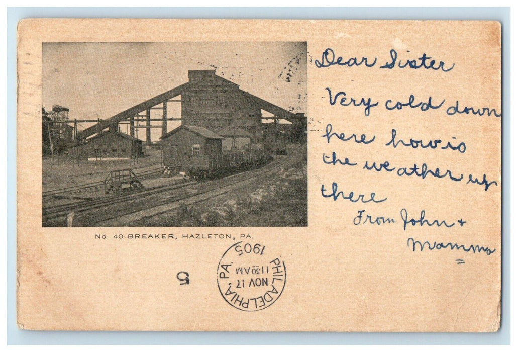1905 Breaker Railroad Train Hazleton Pennsylvania PA Posted Antique Postcard