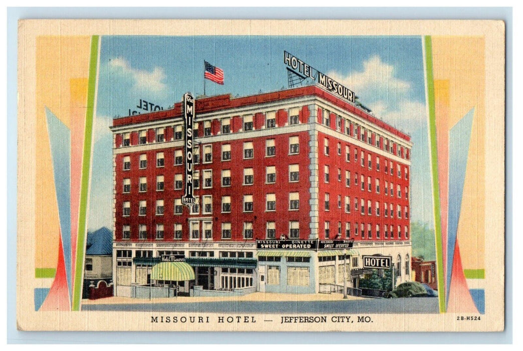 1942 Missouri Hotel Building Jefferson City Missouri MO Posted Vintage Postcard