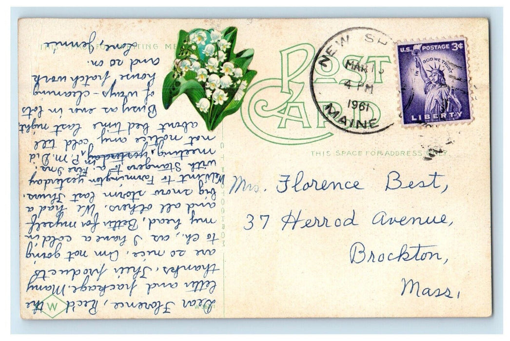 1961 General Hospital Building Augusta Maine ME Posted Vintage Postcard