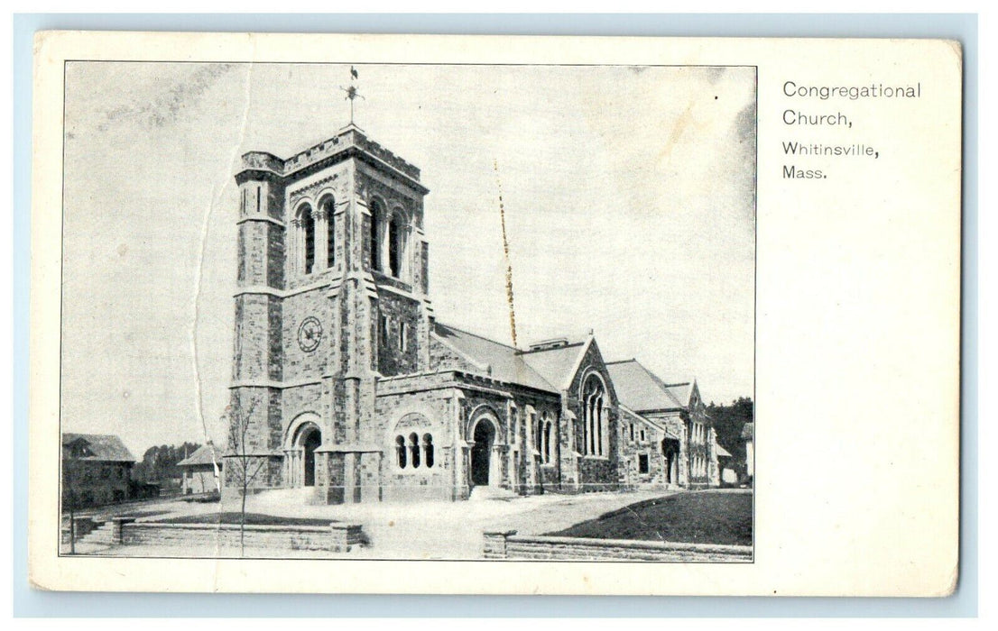 c1905 Congregational Church Whitinsville Massachusetts MA Antique Postcard