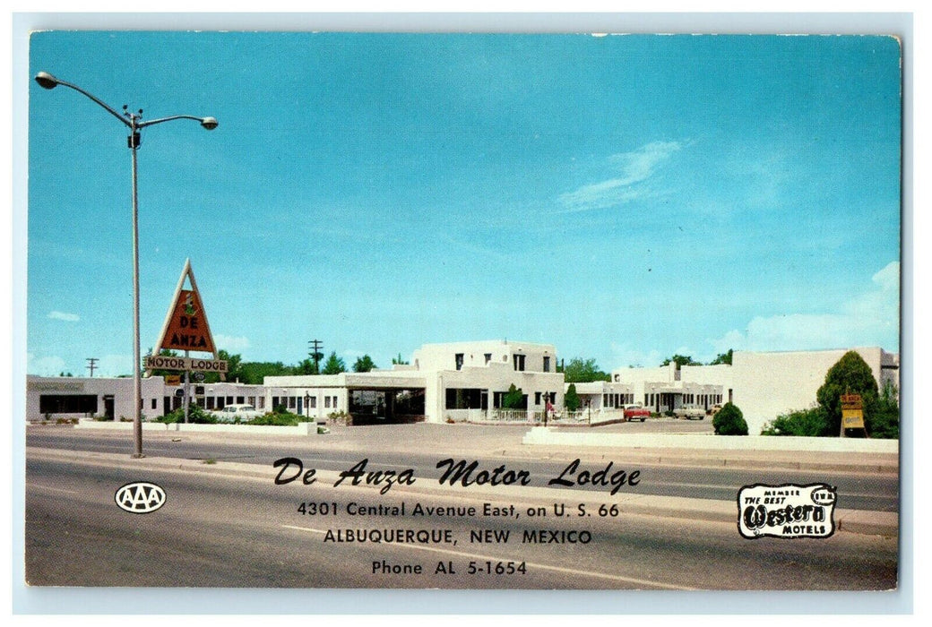 c1950's Albuquerque New Mexico NM, De Anza Motor Lodge Western Motel Postcard