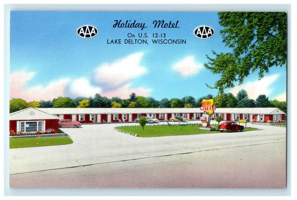 c1940s Holiday Motel Lake Delton Wisconsin WI Unposted Postcard