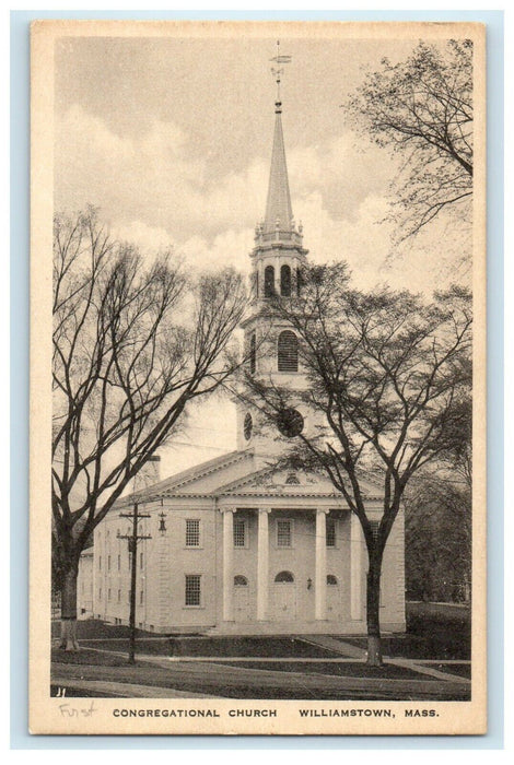 c1930's Congregational Church Williamstown Massachusetts MA Antique Postcard
