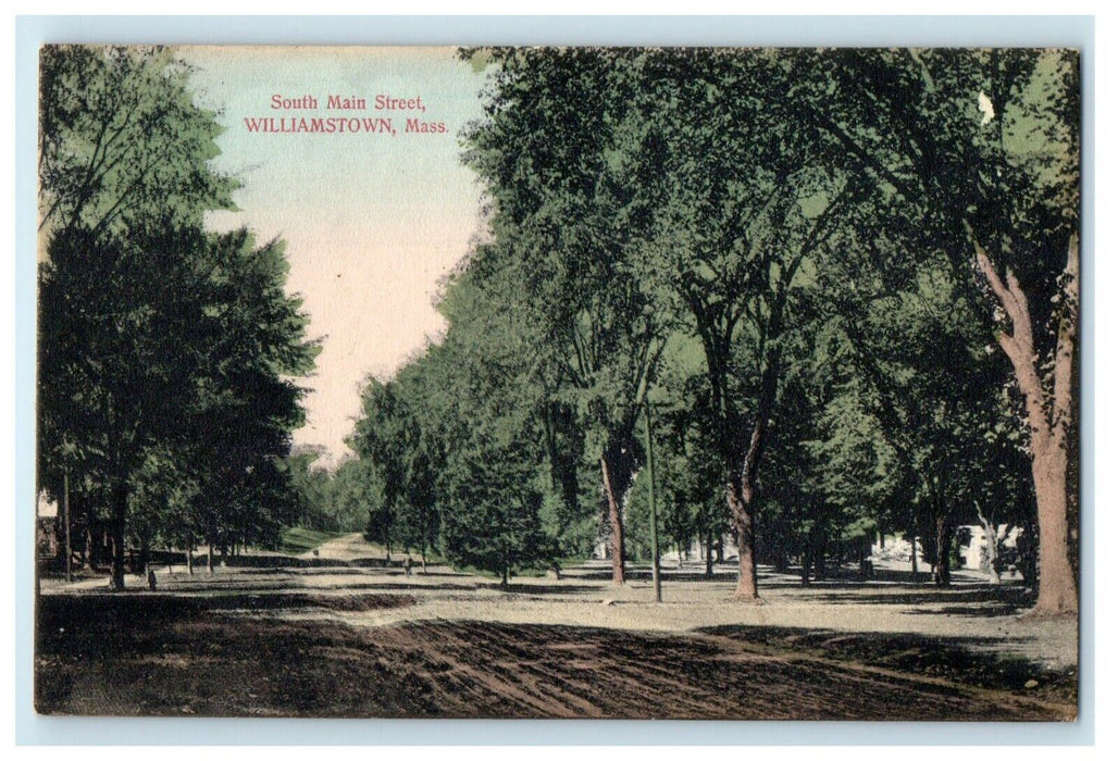 c1910 South Main Street View Williamstown Massachusetts MA Antique Postcard