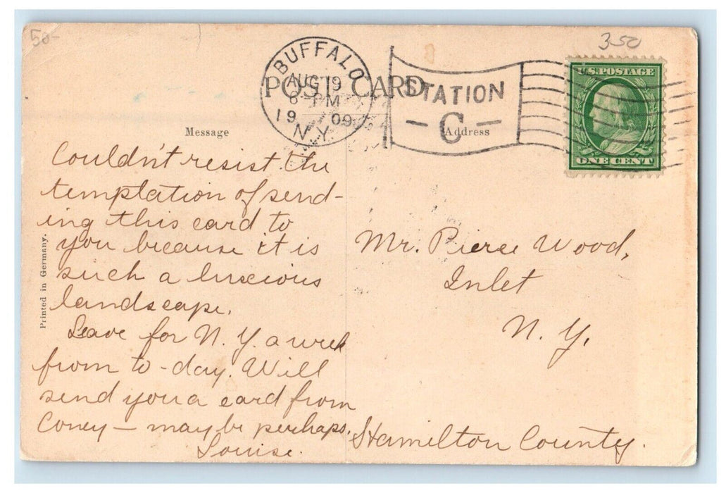 1909 Ramsey Park Fountain Elmwood Avenue Buffalo New York NY Antique Postcard