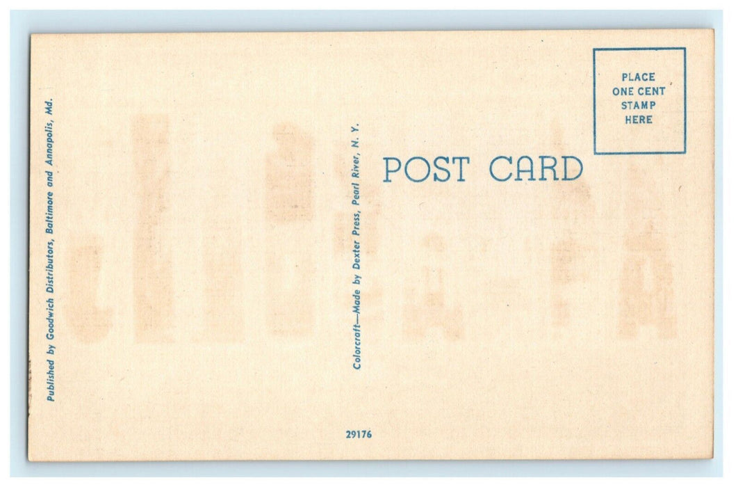 1940 Greetings From Annapolis Maryland MD Large Letter US Naval Academy Postcard