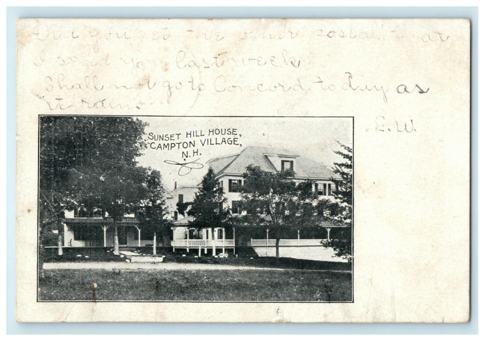 1905 Sunset Hill House Campton Village New Hampshire NH Posted Postcard