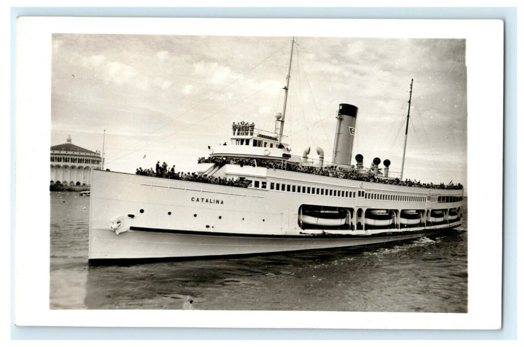 Cataline Ship Boat RPPC Real Photo Vintage Antique Postcard