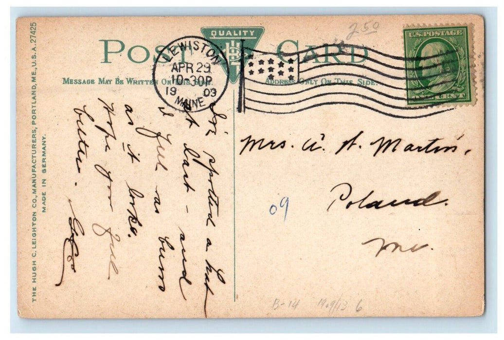1903 New Pumping Station Water Works Augusta Maine ME Posted Antique Postcard