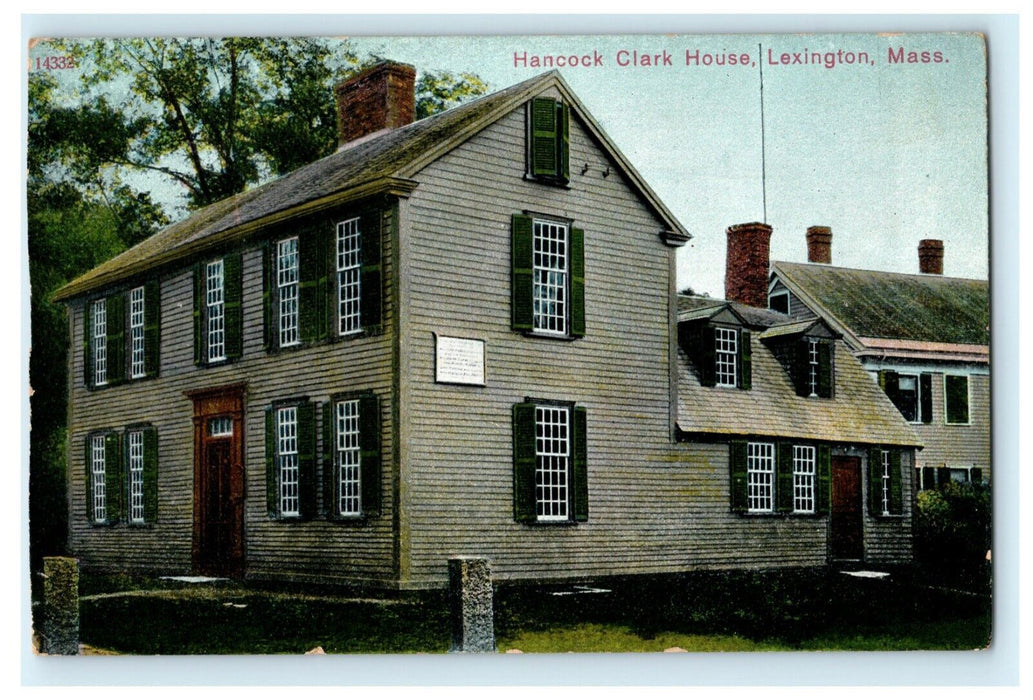 Hancock Clark House Lexington Massachusetts Vintage Antique Postcard
