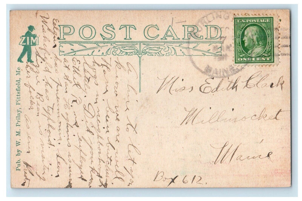 c1910's Cony High School Building Augusta Maine ME Posted Antique Postcard