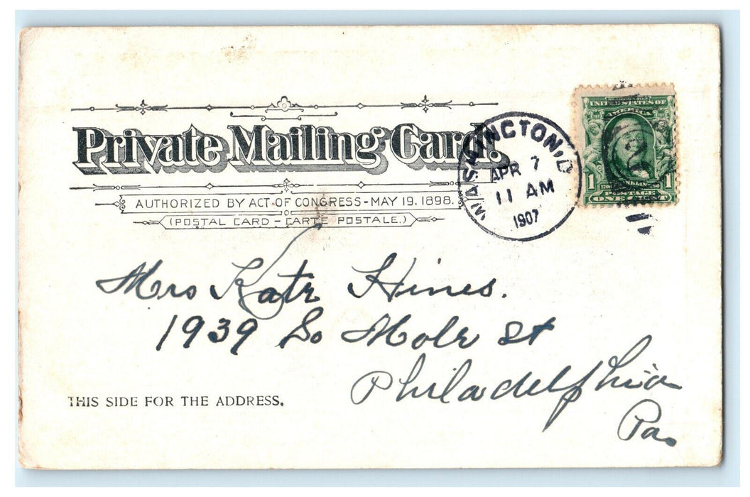 1907 Where I Dined With Roosevelt White House Washington DC Political Postcard