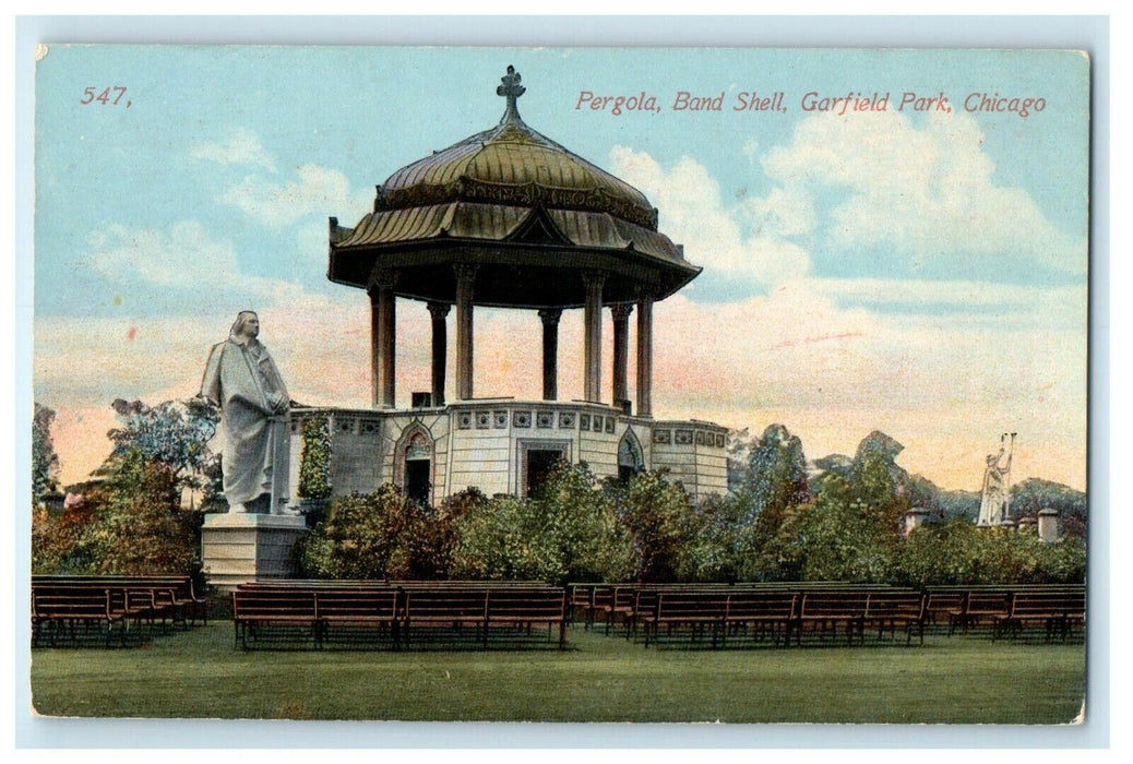 c1910's Pergola Band Shell Garfield Park Chicago Illinois IL Antique Postcard
