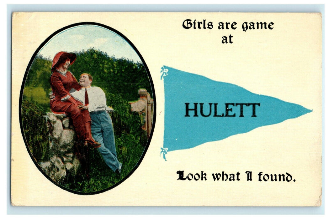 c1910 Girls are Game at Hulett Wyoming WY Posted Antique Postcard