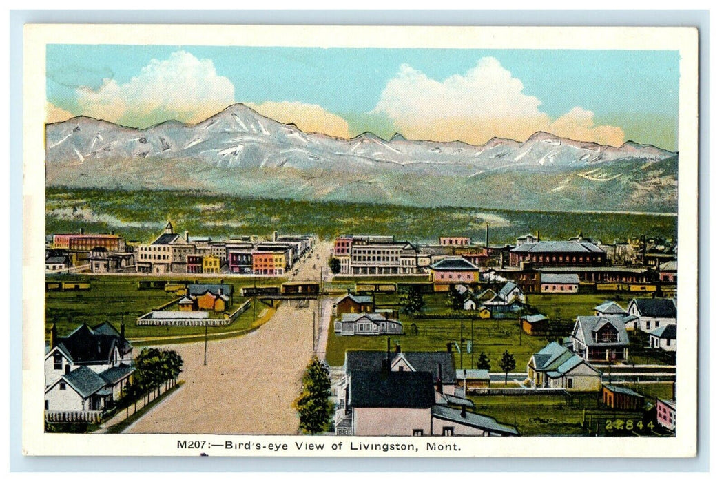 c1910 Birds Eye View Of Livingston Montana MT Unposted Antique Postcard