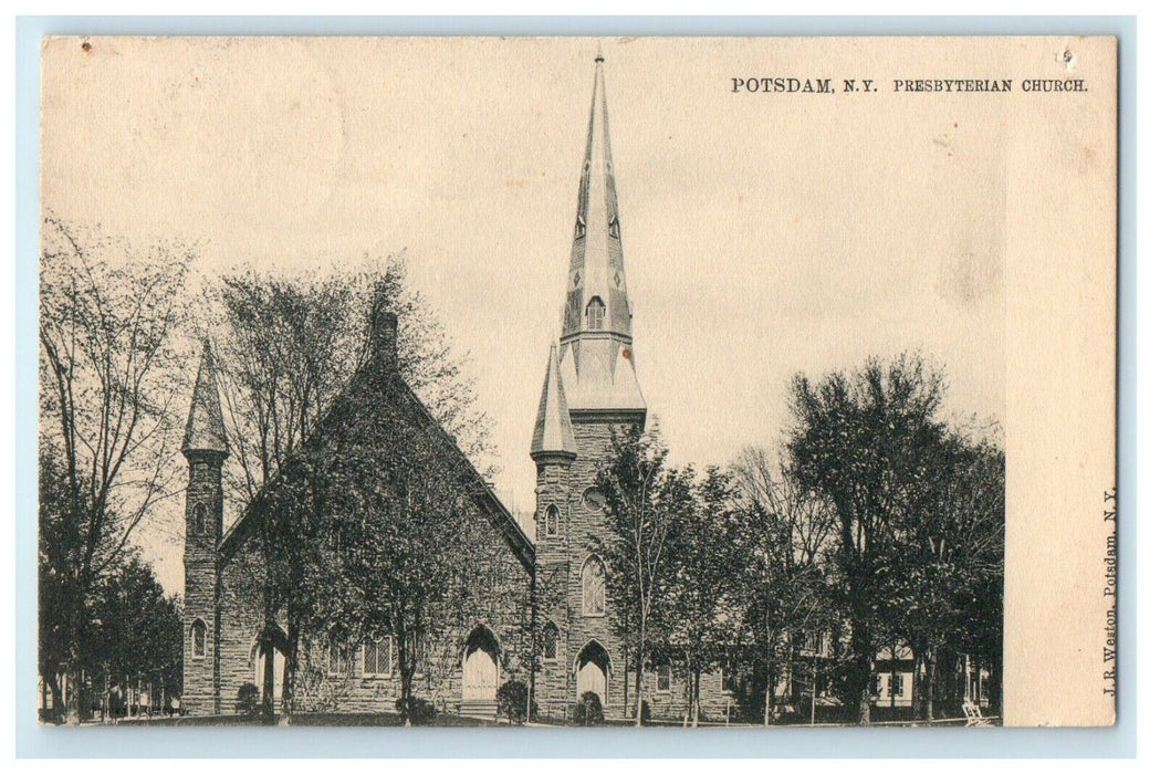 1912 Presbyterian Church View Potsdam New York NY Posted Antique Postcard