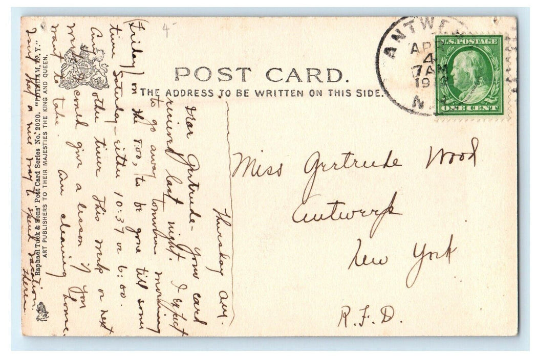 1912 Presbyterian Church View Potsdam New York NY Posted Antique Postcard