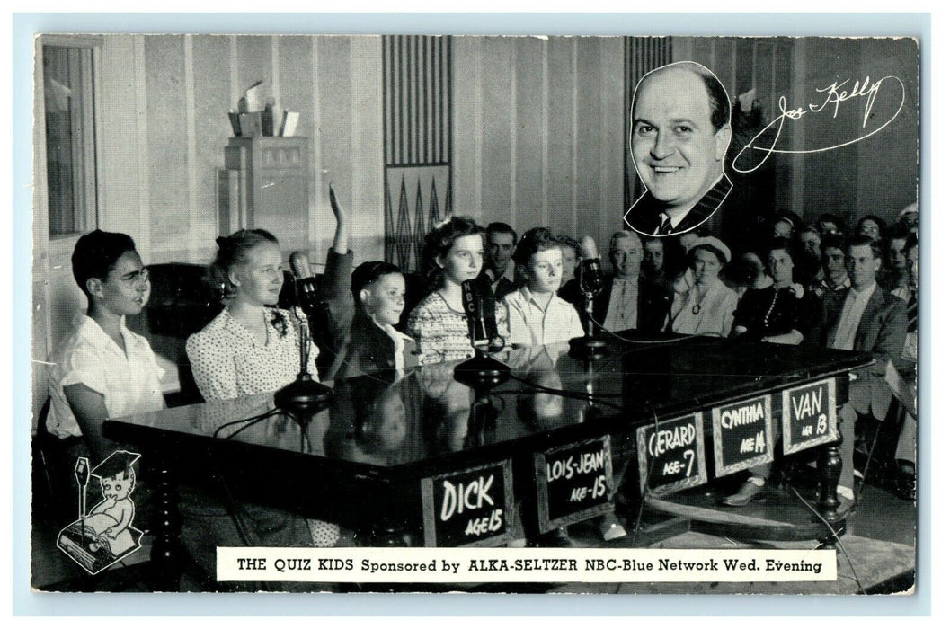 The Quiz Kids Alka-Seltzer NBC- Blue Network Chicago Illinois IL Postcard