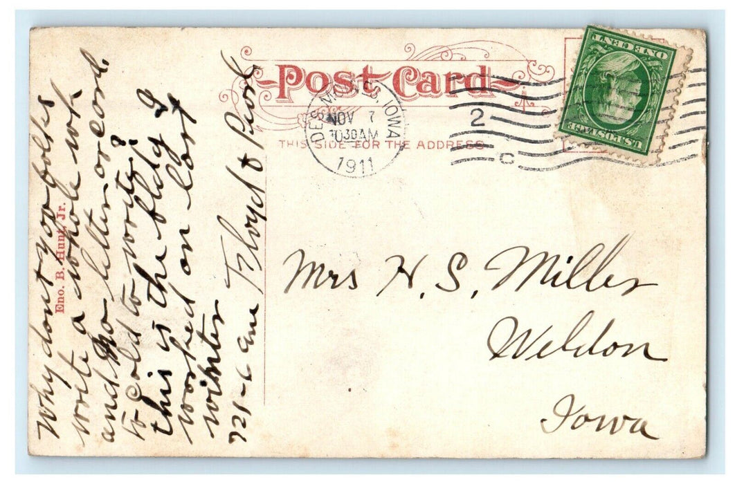 1911 Equitable Building Street View Des Moines Iowa IA Posted Antique Postcard