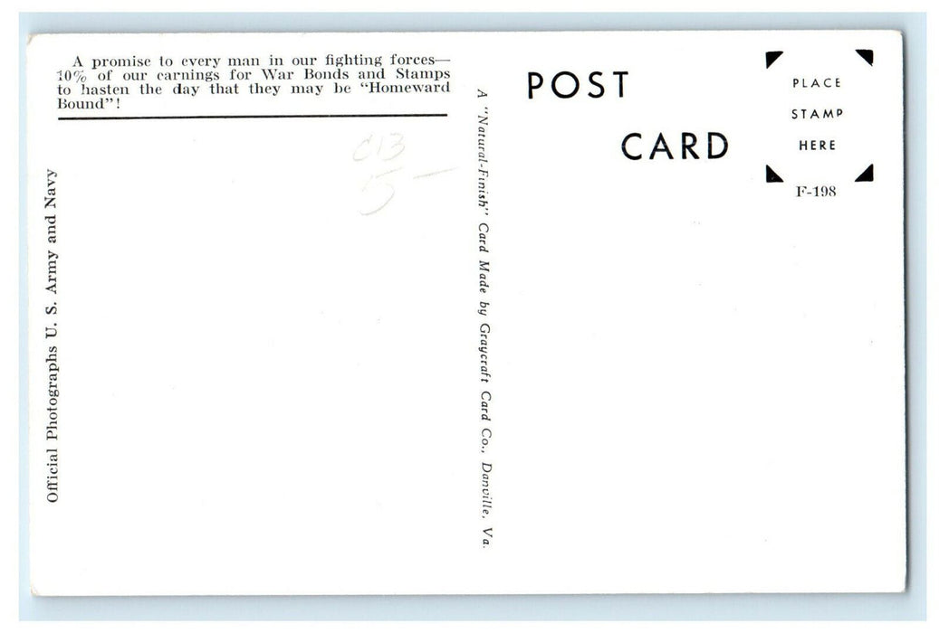 c1940s Outward Bound Warships Fighter Jets Cannon Unposted Postcard