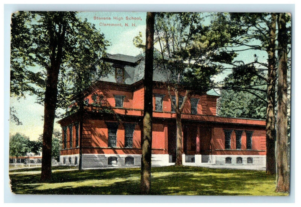 c1910's Stevens High School Campus Building Claremont New Hampshire NH Postcard