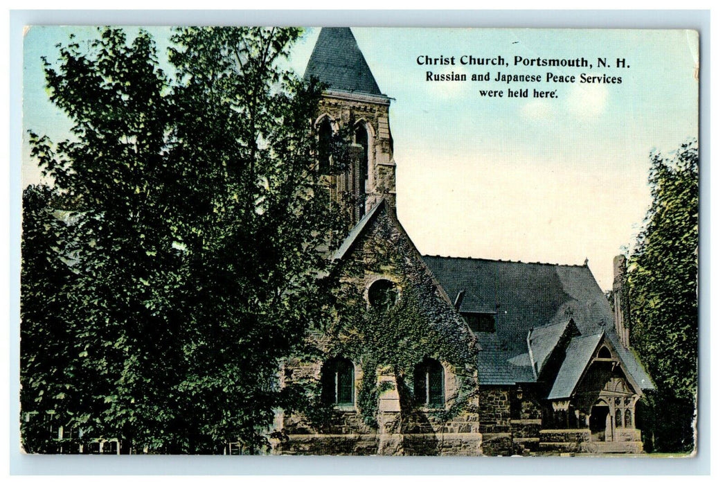 c1910's Christ Church Street View Portsmouth New Hampshire NH Antique Postcard