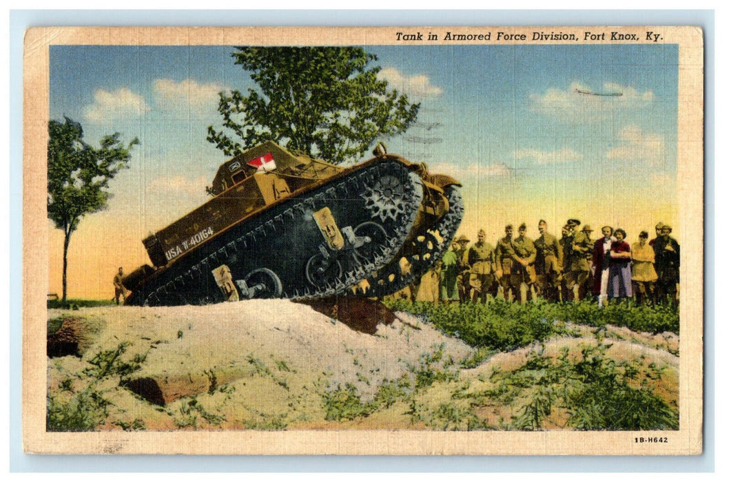 1942 Tank in Armored Force Division Fort Knox Kentucky KY Postcard