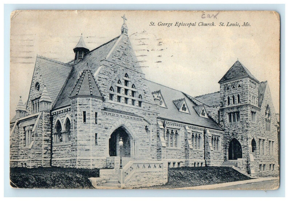 1909 St. George Episcopal Church  St. Louis Missouri MO Posted Antique Postcard