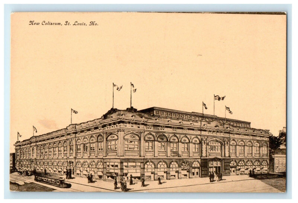 c1910's New Coliseum Building Street View St. Louis Missouri MO Antique Postcard