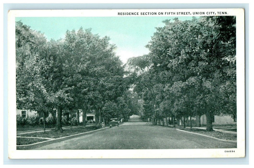 c1930's Residence Section on Fifth Street Union City Tennessee TN Postcard