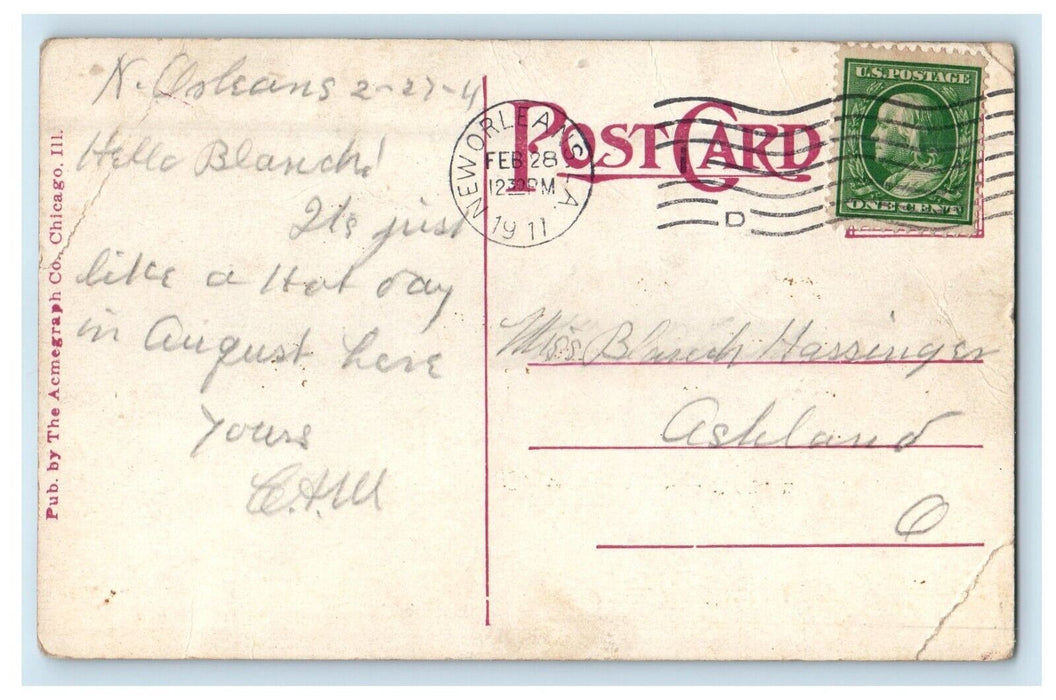 1911 Tulane University Buildings New Orleans Louisiana LA Antique Postcard