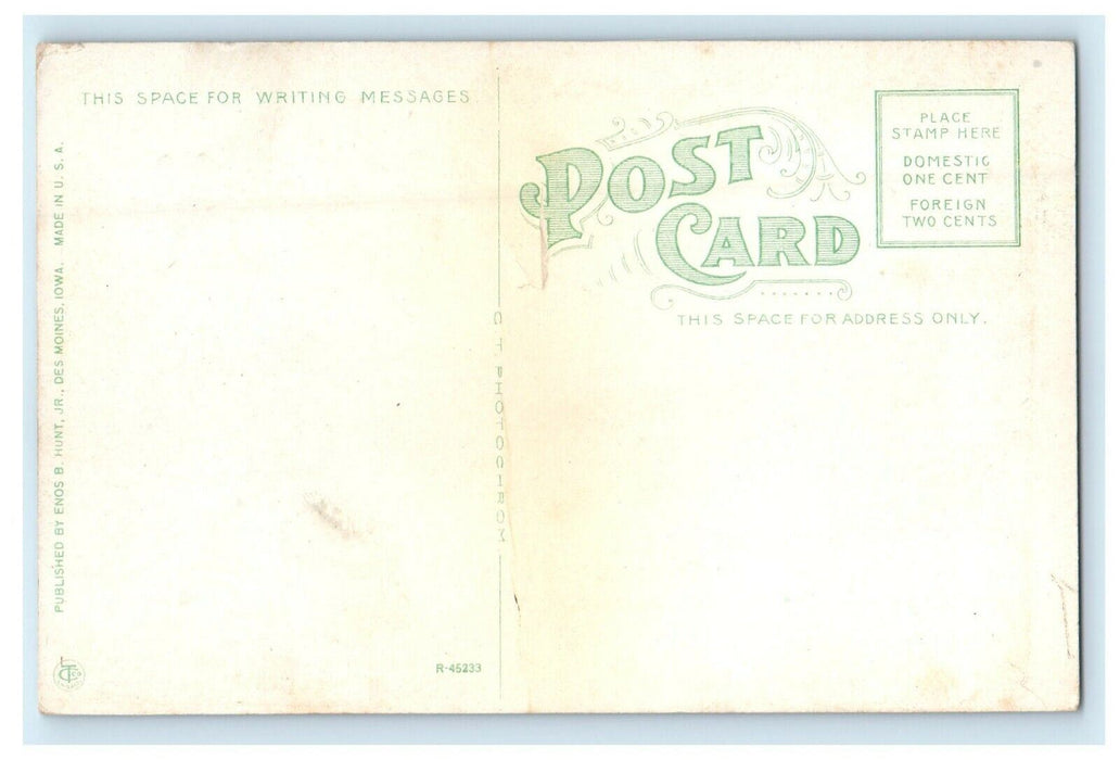 c1920's Des Moines River From Sixth Avenue Bridge Des Moines Iowa IA Postcard