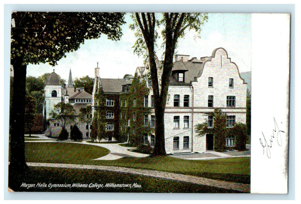 1908 Williamston MA, Morgan Hall And Gymnasium William College Antique Postcard
