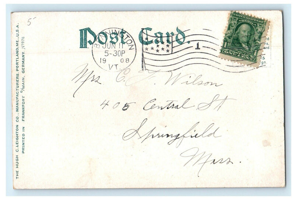 1908 Williamston MA, Morgan Hall And Gymnasium William College Antique Postcard