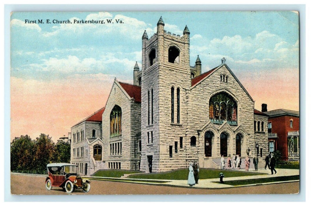 c1910 First Methodist Church Parkersburg West Virginia WV Postcard