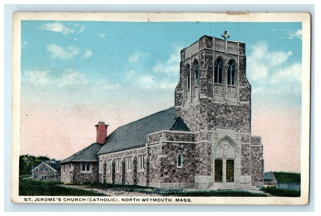 1919 St. Jerome's Church Catholic North Weymouth Massachusetts MA Postcard
