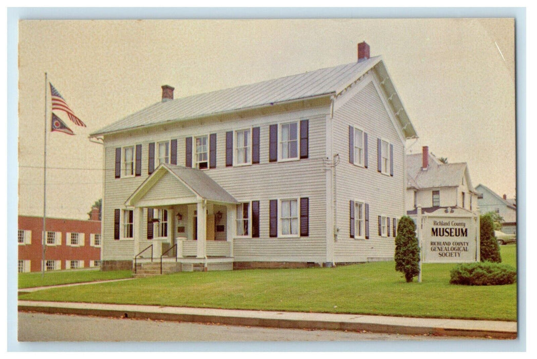 Richard County Museum Sign Street View Lexington Ohio OH Vintage Postcard