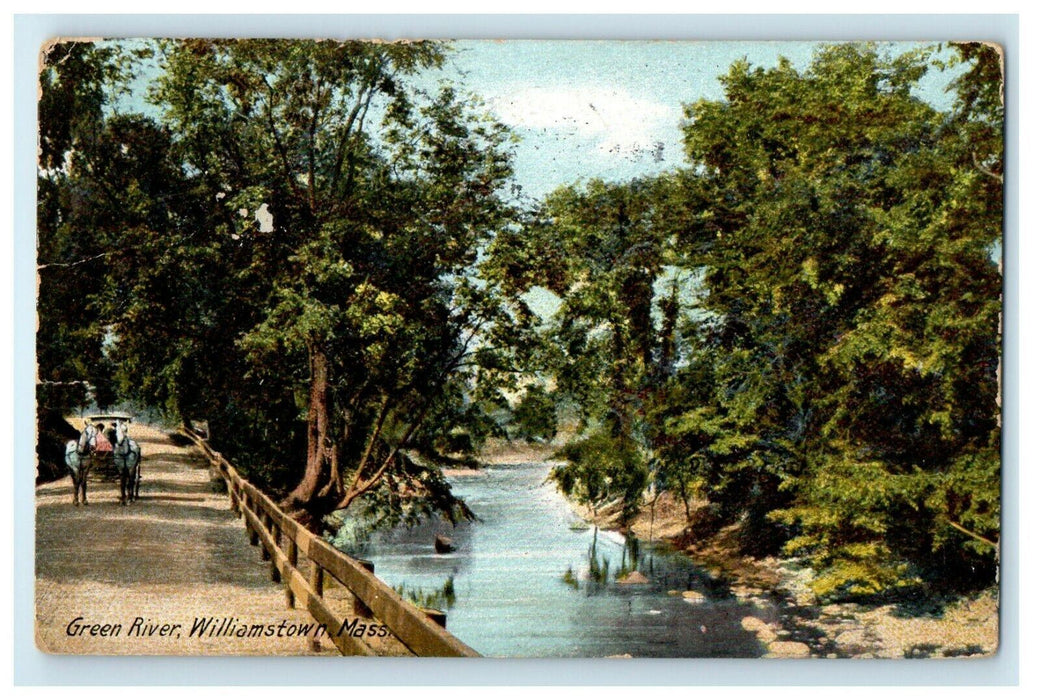 1906 Green River Horse Carriage Williamstown Massachusetts MA Antique Postcard