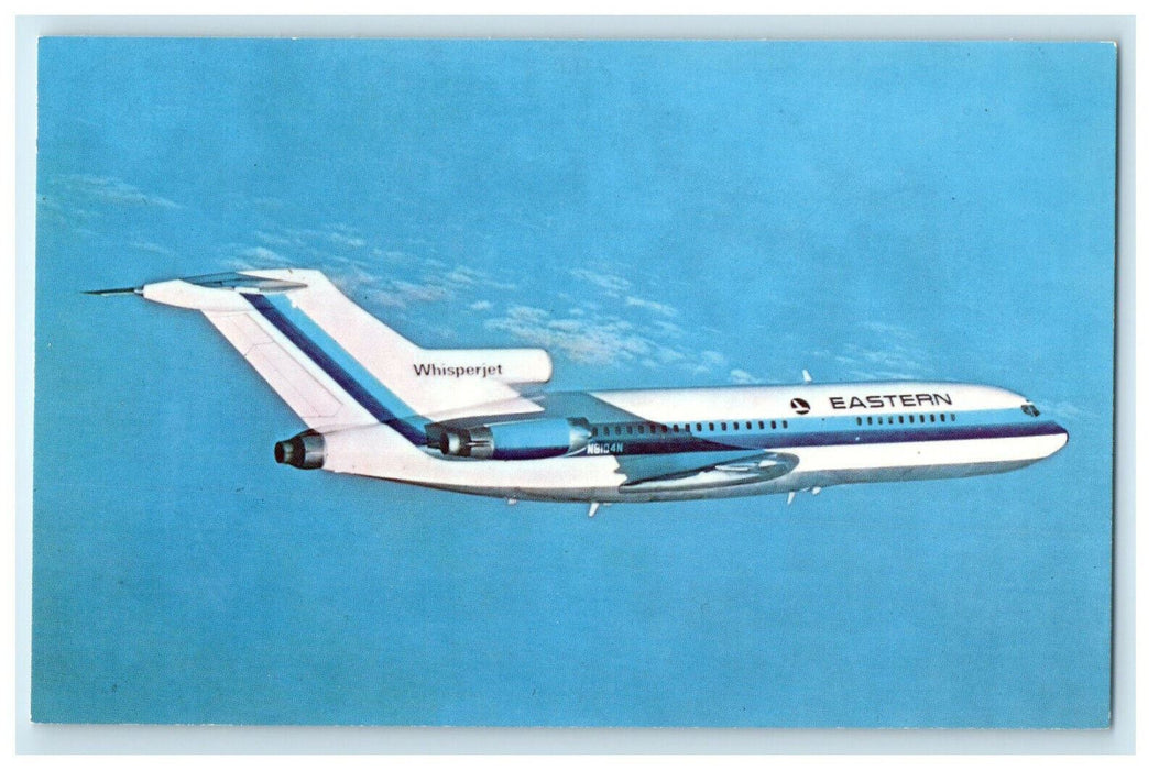 c1980s Eastern Airlines Boeing 727 Whisperjet Unposted Vintage Postcard
