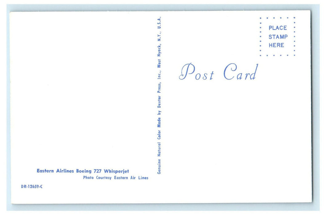 c1980s Eastern Airlines Boeing 727 Whisperjet Unposted Vintage Postcard