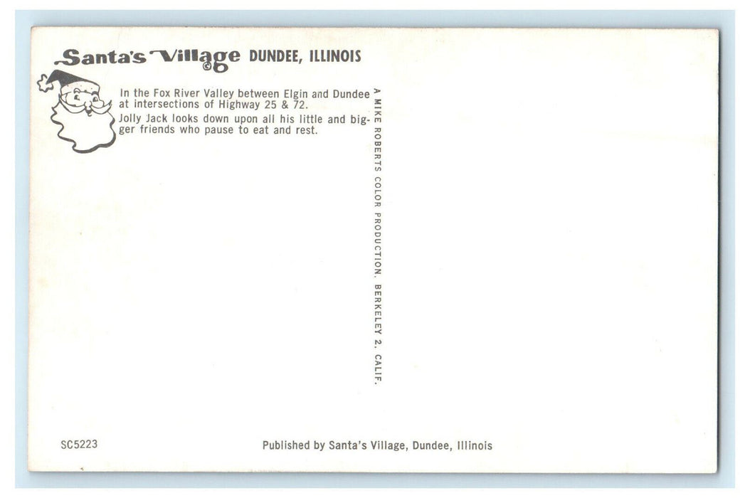 c1960s Jack in a Box, Santa's Village Dundee Illinois IL Unposted Postcard