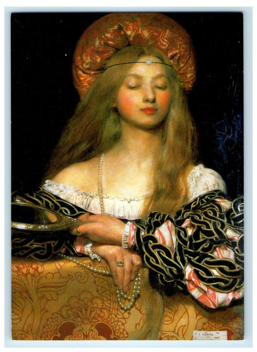 c1960s Vanity 1907 Frank Cadogan RA Oil on Canvas Vintage Postcard