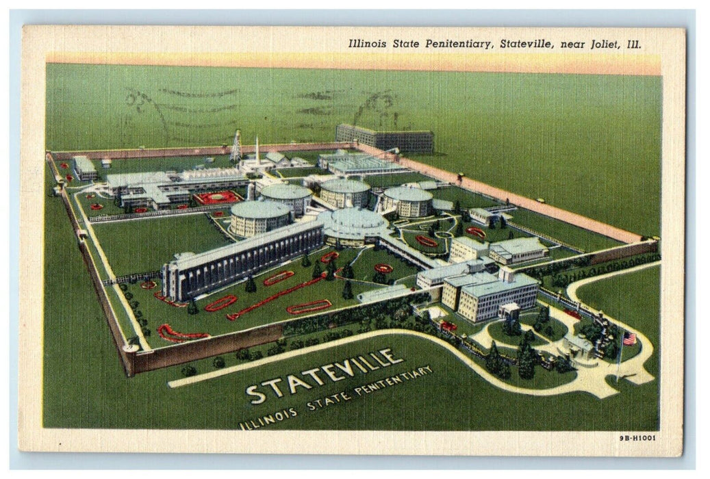 1950 Aerial View Illinois State Penitentiary Stateville Near Joliet IL Postcard