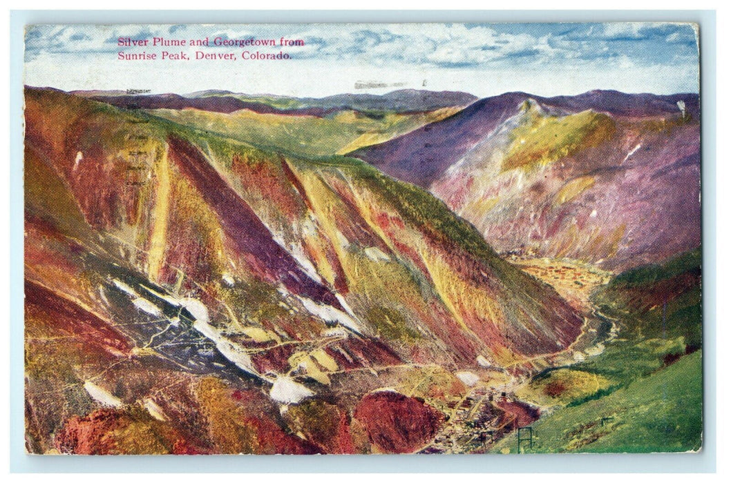 1928 Georgetown Sunrise Peak Denver CO Edelweiss Hotel Advertising Postcard