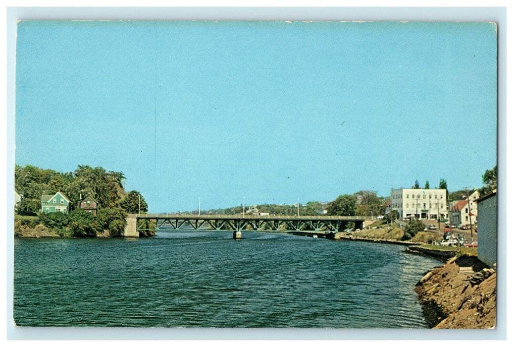 c1960's George Street Bridge East River New Glasgow Nova Scotia Canada Postcard