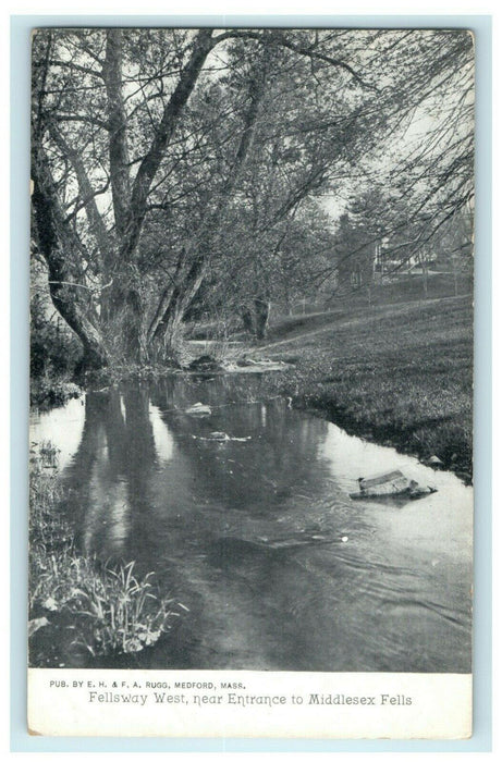 c1905 Fellsway West Entrance to Middlesex Fells Massachusetts MA Postcard