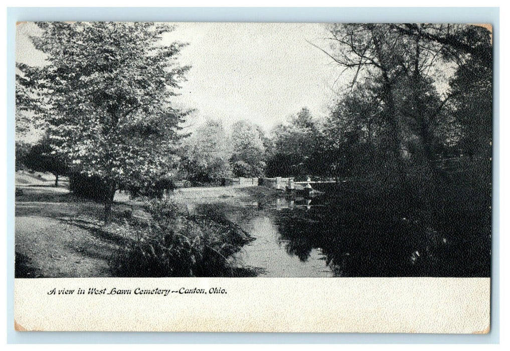 1905 A View in West Lawn Cemetery Canton Ohio OH Unposted Antique Postcard